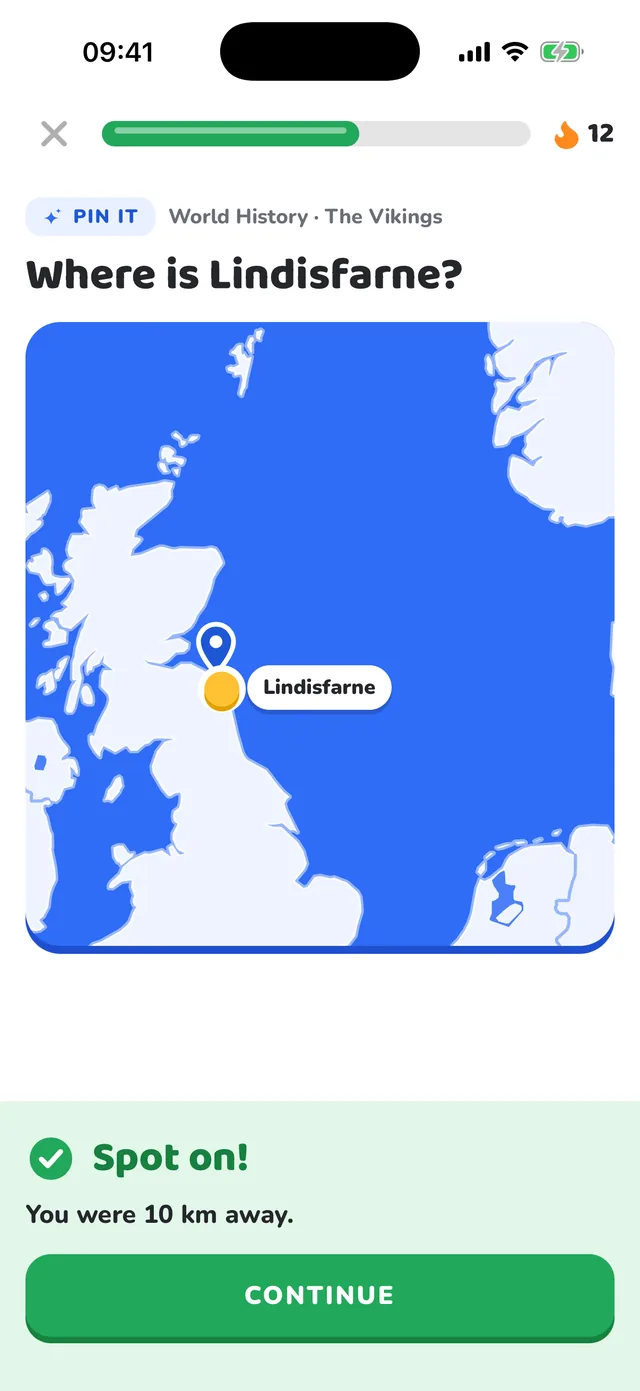 A map game: where is Lindisfarne? Spot on, 10 km away